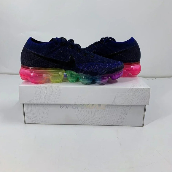 Nike Women's Air Vapormax Be true Lace Up 2017 Rainbow 883274-400 Size 7 NWB‎ - Picture 1 of 16